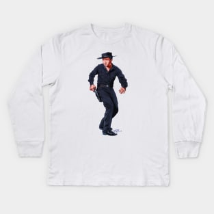 Marty Robbins - An illustration by Paul Cemmick Kids Long Sleeve T-Shirt